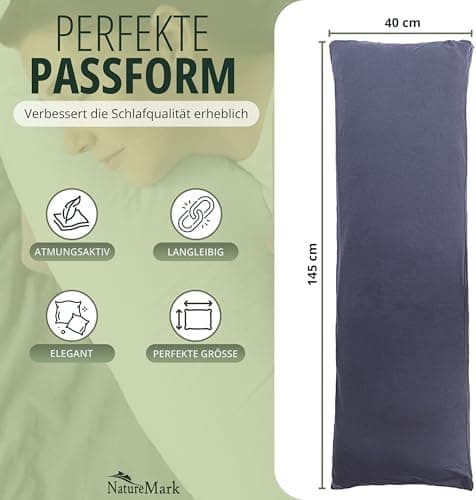 NatureMark Jersey Kissenbezüge – weich & atmungsaktiv, hautfreundlich – 40x40 cm, Anthrazit