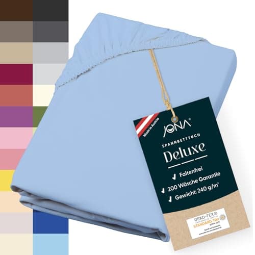 Spannbettlaken Deluxe Hotelqualität – 100% Baumwoll-Jersey, 240 g/m² – 180–200 x 200–220 cm