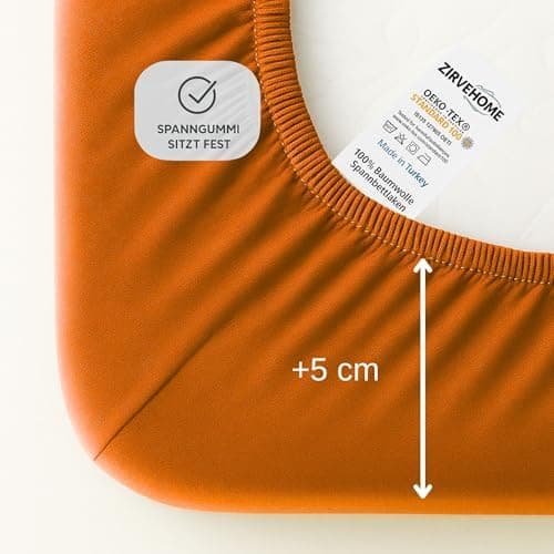 Spannbettlaken 120x200 cm – Jersey 100% Baumwolle – für Matratzen bis 25 cm Höhe