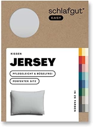 Schlafgut Easy Jersey Kissenbezug 40 x 40 cm – 100% Baumwolle, superweich & atmungsaktiv, Green Mid