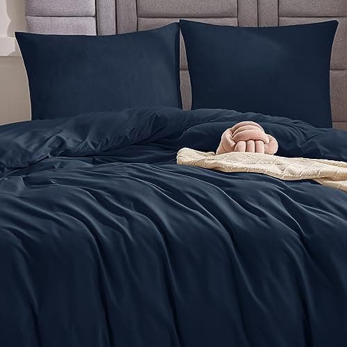 WAVVE Bettwäsche 135x200 – 4‑teiliges Mikrofaser‑Set Anthrazit (inkl. 2×80×80 cm Kissenbezüge) mit Reißverschluss, OEKO‑