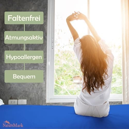 NatureMark Mikrofaser-Spannbettlaken 90x200–100x200 cm, türkis
