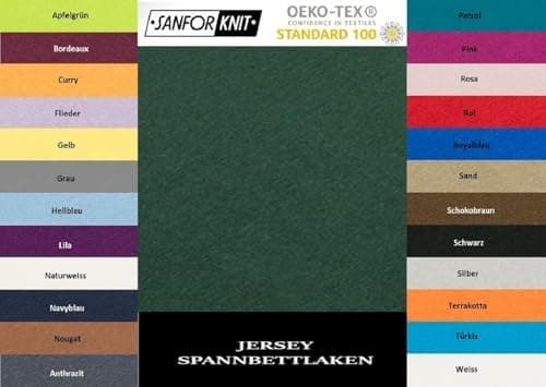 EXKLUSIV HEIMTEXTIL Jersey-Spannbettlaken 90–100 x 200 cm, bis 25 cm Matratzenhöhe – 100% Baumwolle, Öko‑Tex zertifizier