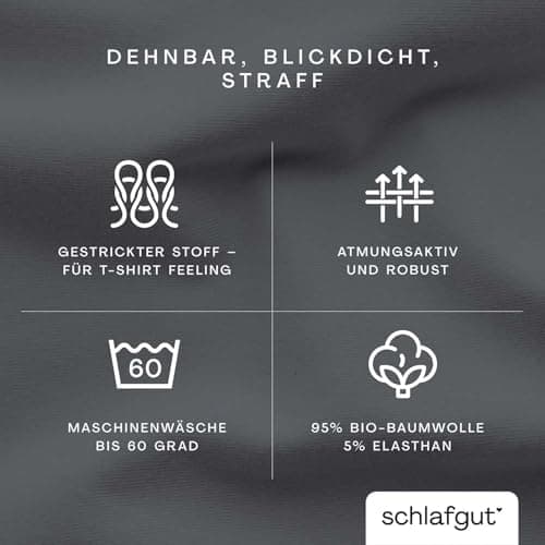Schlafgut Pure Spannbettlaken 90x200 bis 100x220 cm – 95% Bio-Baumwolle & 5% Elasthan, Oeko-TEX zertifiziert – passend f