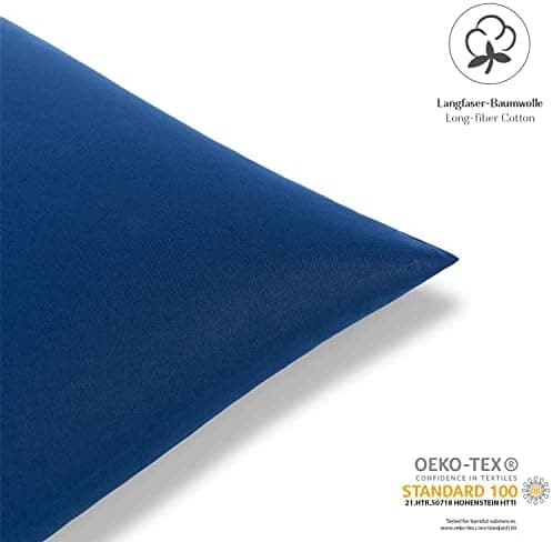 2er-Set Kissenbezüge 40 x 80 cm – Renforcé, 100% Baumwolle, superweich mit Reißverschluss, Babyrosa