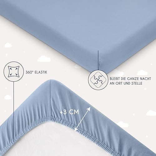 Dreamzie Spannbettlaken 90x190/200 cm – 100% Jersey‑Baumwolle, OEKO‑TEX STANDARD 100