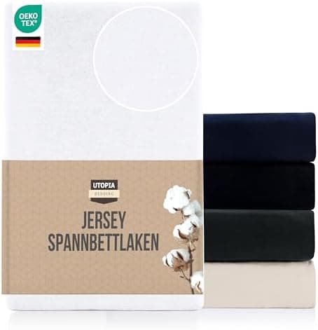 Utopia Bedding Jersey-Spannbettlaken 120 x 200 cm (25 cm) – Anthrazit, Baumwollmischung