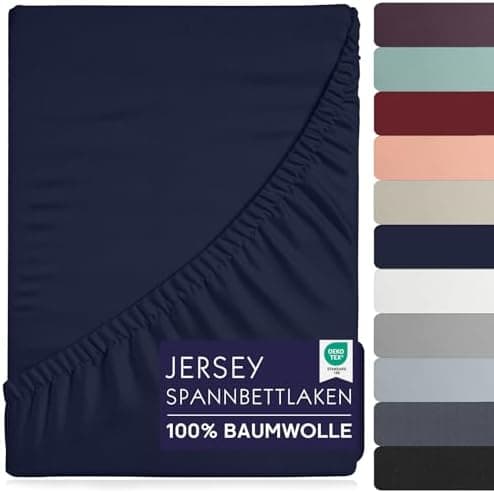 Spannbettlaken 90×200 cm – 100% Baumwolle (Oeko‑TEX) – für dicke Matratzen bis 27 cm