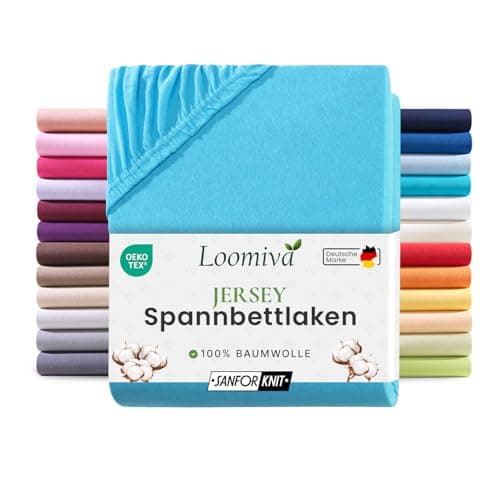 Jersey-Spannbettlaken 100% Baumwolle – 90–100×200 cm, für Matratzen bis 25 cm (Steghöhe bis 23 cm), Beige
