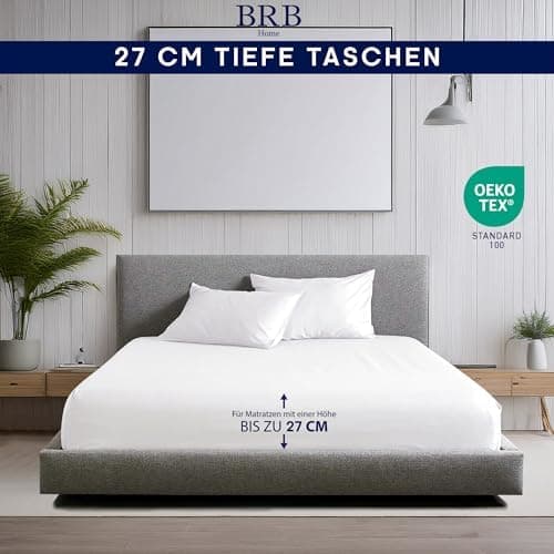 Spannbettlaken 90×200 cm – 100% Baumwolle (Oeko‑TEX) – für dicke Matratzen bis 27 cm