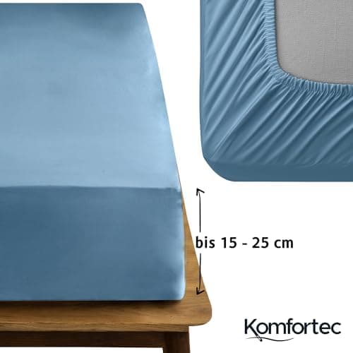 Komfortec Spannbettlaken 90x200 cm Jersey-Baumwolle – OEKO-TEX® Standard 100, Rundumgummizug für perfekte Passform, Weiß