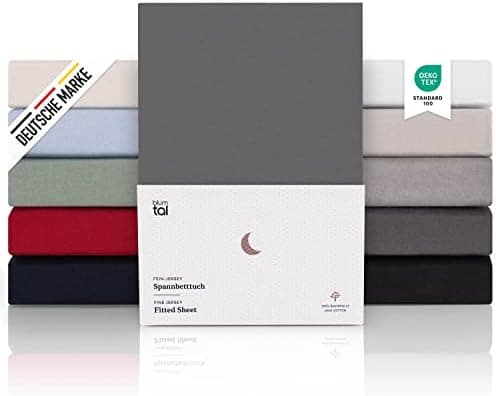 Blumtal® Premium Spannbettlaken 120x200 cm – 100% Baumwolle, OEKO‑TEX® STANDARD 100 – für Matratzen bis 25 cm