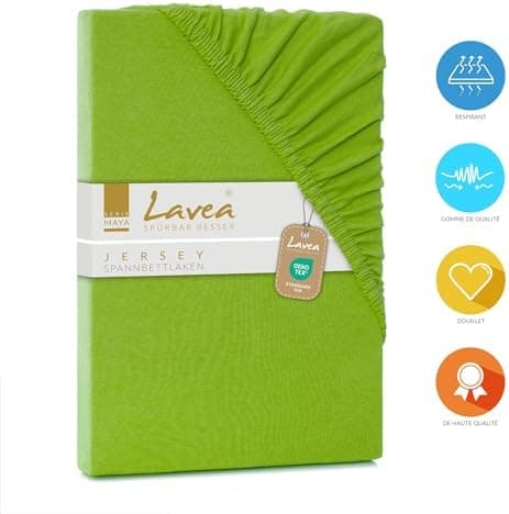 Lavea Spannbettlaken 120x200 cm – atmungsaktives Baumwoll‑Jersey, passend für Matratzen bis 20 cm (Mittelgrau)