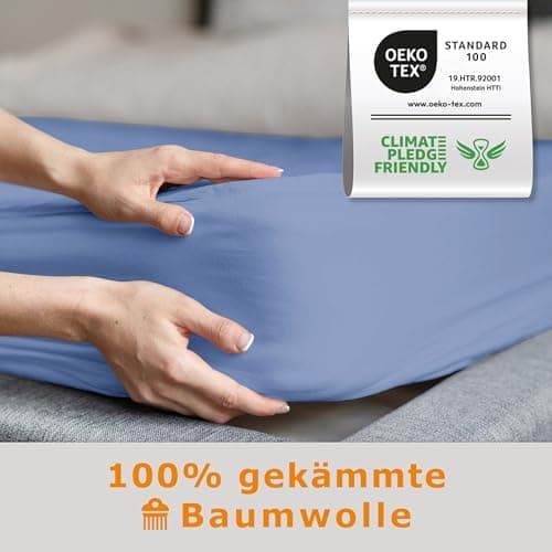 home4good Spannbettlaken 120x200 cm – Jersey 100% Baumwolle (OEKO-TEX STANDARD 100) – für Matratzenhöhe 15–25 cm, Weiß
