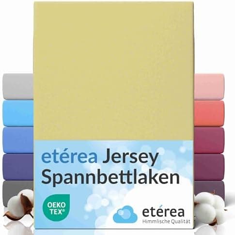 etérea Jersey-Spannbettlaken 80x200 cm Weiß – 100% Baumwolle, OEKO-TEX MADE IN GREEN & STANDARD 100