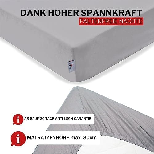 Spannbettlaken 90x200 – Jersey 100% gekämmte Baumwolle, passend für Matratzen bis 30 cm