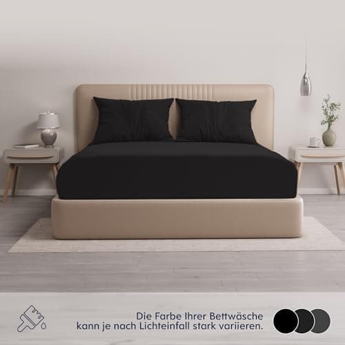 Dreamzie Topper-Spannbettlaken 180×200–200×200 cm – Jersey-Baumwolle 150 g/m², OEKO‑TEX STANDARD 100, extra niedrige Sei