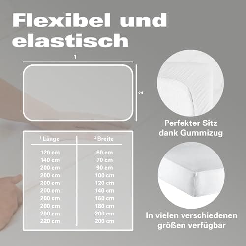 BaSaTex Bio-Jersey Spannbettlaken 120x200 cm – 100% Bio-Baumwolle, GOTS-zertifiziert – Taupe