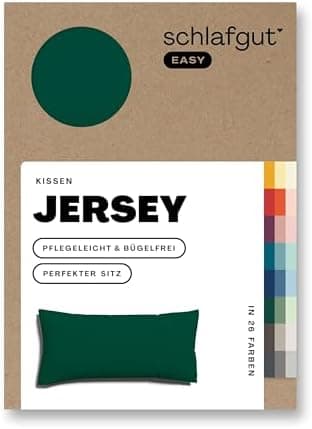 Schlafgut Easy Jersey Kissenbezug 40 x 40 cm – 100% Baumwolle, superweich & atmungsaktiv, Green Mid