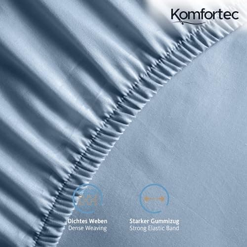 Komfortec Spannbettlaken 90x200 cm Jersey-Baumwolle – OEKO-TEX® Standard 100, Rundumgummizug für perfekte Passform, Weiß