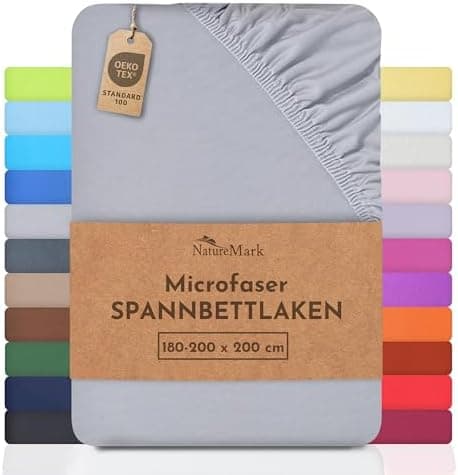 NatureMark Mikrofaser-Spannbettlaken 90x200–100x200 cm, türkis