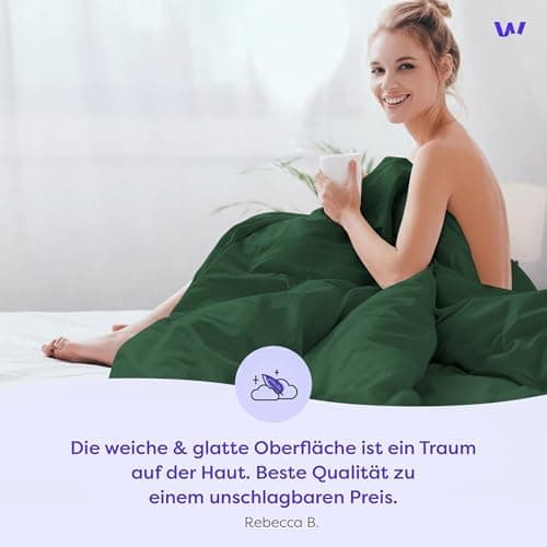 Wolkenfeld Baumwolle-Bettwäsche 135x200 mit Kissenbezug 80x80 – Atmungsaktiv, Hautfreundlich & Pflegeleicht – Hellgrau