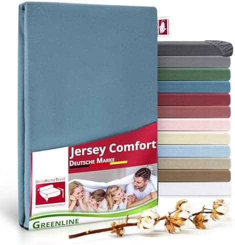 Greenline Spannbettlaken Premium Jersey – 100% Baumwolle, Champagner, 180–200x200 cm, bis 30 cm (auch für Boxspringbette