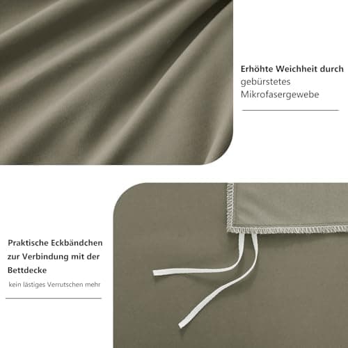 RUIKASI Bettwäsche-Set 4-teilig 135x200 Mikrofaser, 2x Bettbezug 135x200 + 2x Kissenbezug 80x80 cm, OEKO‑TEX, weich & bü