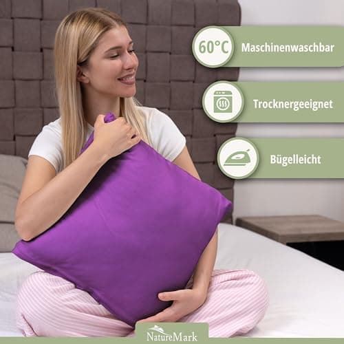 NatureMark Jersey Kissenbezüge – weich & atmungsaktiv, hautfreundlich – 40x40 cm, Anthrazit