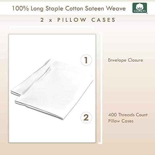 Pizuna Kissenbezüge 2er-Pack 40 x 80 cm Dunkelblau – 100% Langstapel-Baumwolle, 400 Fadenzahl