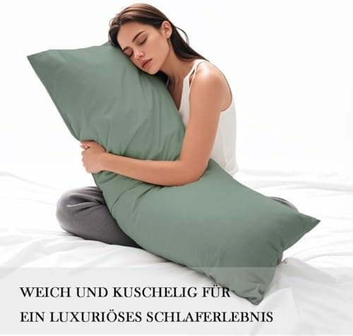 Kissenbezug 40x80 cm 2er Set – 100% Mikrofaser Beige, weich & bügelfrei mit Reißverschluss