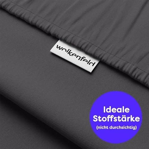 Wolkenfeld Spannbettlaken 180x200–200x220 cm | Premium Jersey-Baumwolle mit 5% Lycra | Für Matratzen bis 40 cm – Anthraz