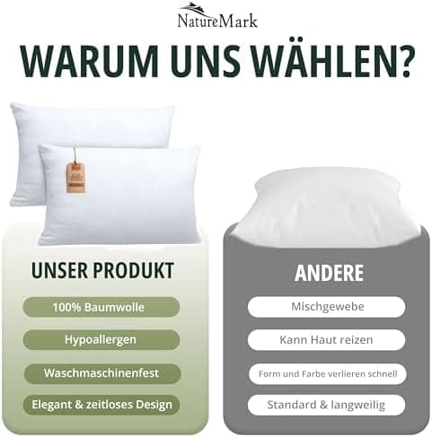 NatureMark Jersey Kissenbezüge – weich & atmungsaktiv, hautfreundlich – 40x40 cm, Anthrazit