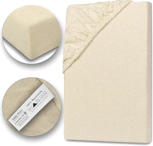 Julido Jersey-Spannbettlaken 140x200 cm – Baumwolle, OEKO-TEX® Standard 100, hautfreundlich & allergikergeeignet, Grün