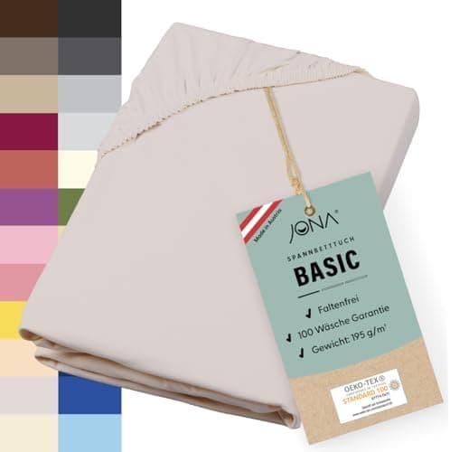 Spannbettlaken 180–200 × 200–220 cm – Baumwoll‑Jersey 190 g/m², faltenfrei