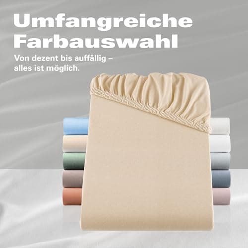BaSaTex Bio-Jersey Spannbettlaken 120x200 cm – 100% Bio-Baumwolle, GOTS-zertifiziert – Taupe