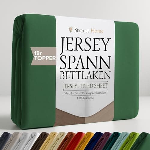 Jersey-Spannbettlaken / Spannbetttuch – 100% Baumwolle, 180x200–200x200 cm