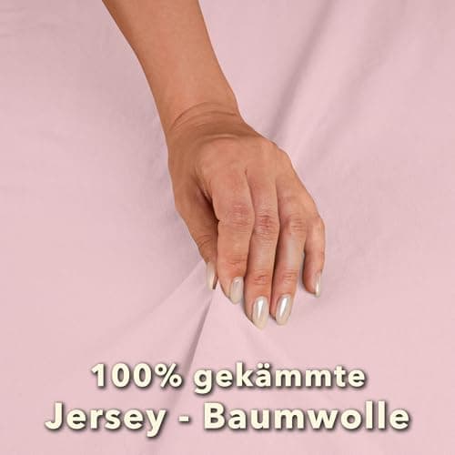 STUDIO Basic Spannbettlaken 200×220 cm – Jersey aus 100% gekämmter Baumwolle, elastisch & bügelfrei, passend für Matratz