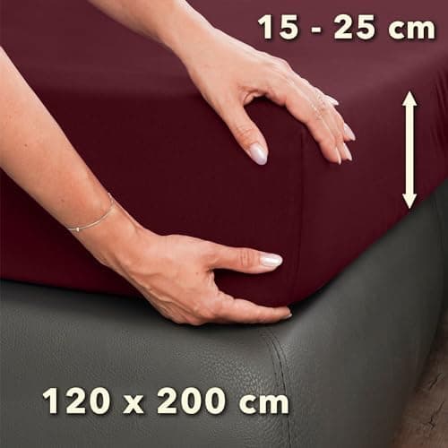 STUDIO Basic Spannbettlaken 200×220 cm – Jersey aus 100% gekämmter Baumwolle, elastisch & bügelfrei, passend für Matratz