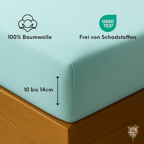 Jersey-Spannbettlaken / Spannbetttuch – 100% Baumwolle, 180x200–200x200 cm