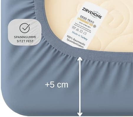 Spannbettlaken 120x200 cm – Jersey 100% Baumwolle – für Matratzen bis 25 cm Höhe