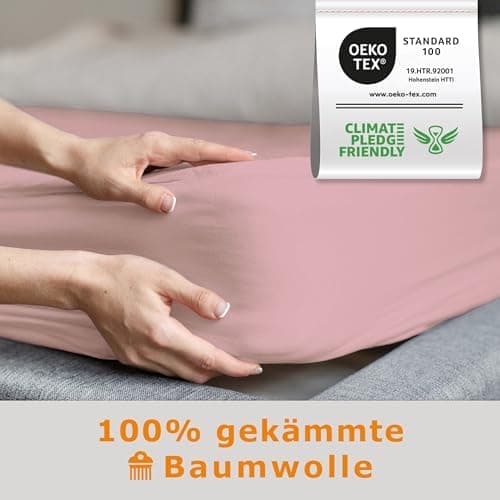 home4good Spannbettlaken 120x200 cm – Jersey 100% Baumwolle (OEKO-TEX STANDARD 100) – für Matratzenhöhe 15–25 cm, Weiß