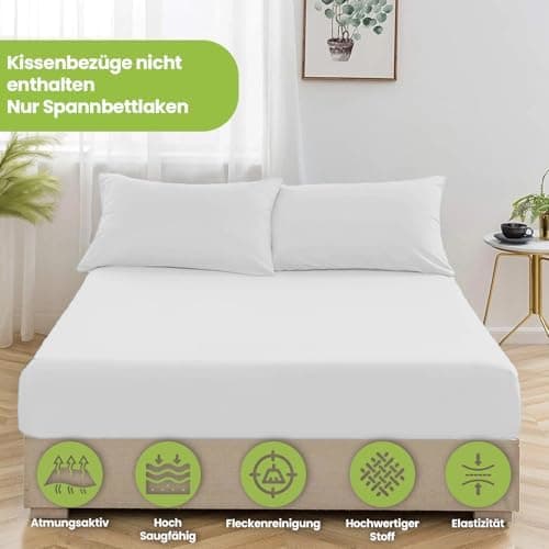 Julido Jersey-Spannbettlaken 140x200 cm – Baumwolle, OEKO-TEX® Standard 100, hautfreundlich & allergikergeeignet, Grün