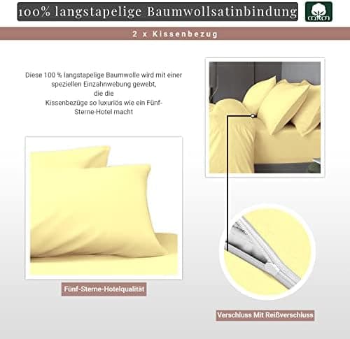 Pizuna Kissenbezüge 2er-Pack 40 x 80 cm Dunkelblau – 100% Langstapel-Baumwolle, 400 Fadenzahl