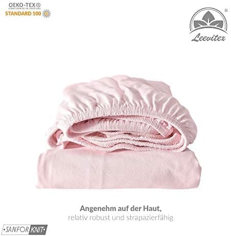 leevitex® Spannbettlaken 180x200–200x200 cm | 100% Jersey-Baumwolle | für Matratzen bis 25 cm