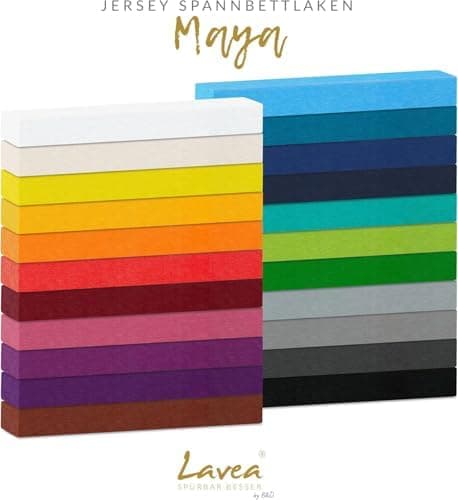 Lavea Spannbettlaken 120x200 cm – atmungsaktives Baumwoll‑Jersey, passend für Matratzen bis 20 cm (Mittelgrau)