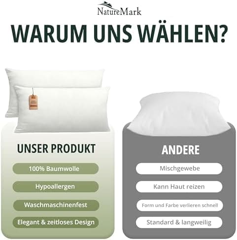 NatureMark Jersey Kissenbezüge – weich & atmungsaktiv, hautfreundlich – 40x40 cm, Anthrazit