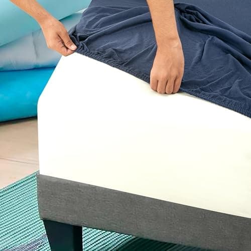 Jersey-Spannbettlaken 100% Baumwolle – 100% gekämmte Baumwolle, 90 x 200 cm (Steghöhe 27 cm)
