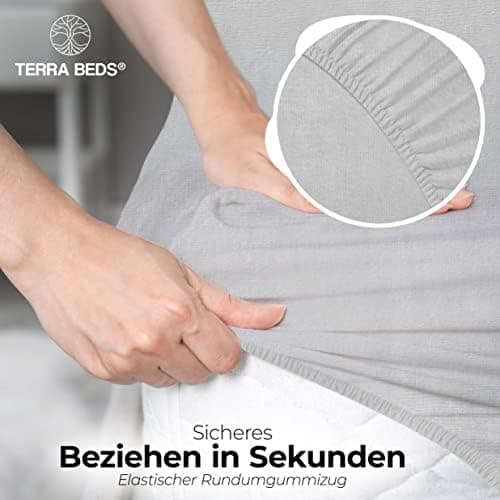 Premium Spannbettlaken 140x200–160x200 cm | 100% Baumwoll‑Jersey 160 g/m² | OEKO‑TEX MADE IN GREEN | 10 Farben