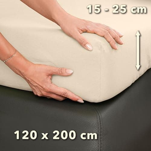 STUDIO Basic Spannbettlaken 200×220 cm – Jersey aus 100% gekämmter Baumwolle, elastisch & bügelfrei, passend für Matratz